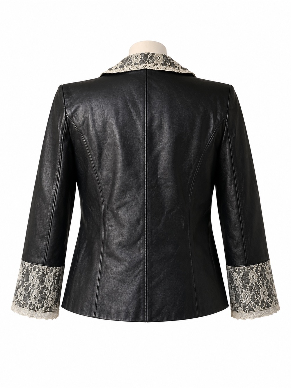 NWT Vintage Newport News Lace & Sequin Faux Leather Jacket Size 8 - Picture 3 of 8